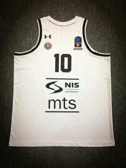 10 Ognjen Jaramaz Partizan Belgrade White Basketball Jersey